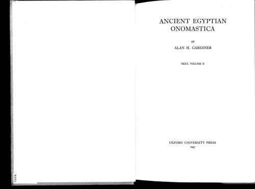 Ancient Egyptian Onomastica