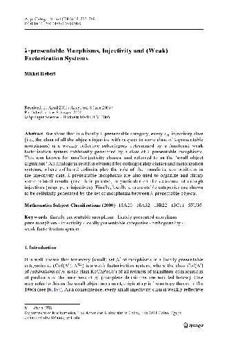 lambda-presentable Morphisms, Injectivity and (Weak) Factorization Systems