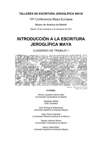 Introducción a la escritura jeroglífica maya: cuaderno de trabajo 1