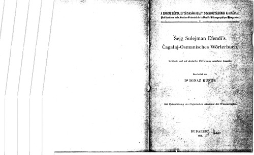 Šejx Sulejman Efendi's Čagataj-osmanisches Wörterbuch