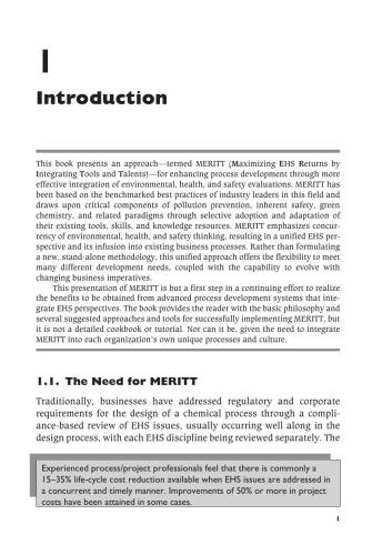 Making EHS an Integral part of Process Design