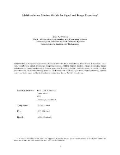 Multiresolution Markov models for signal and image processing