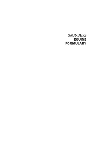 Saunders Equine Formulary, 2e