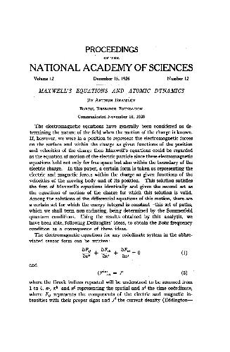 Maxwells Equations and Atomic Dynamics