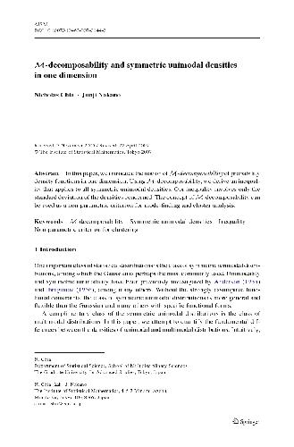 M-decomposability and symmetric unimodal densities in one dimension