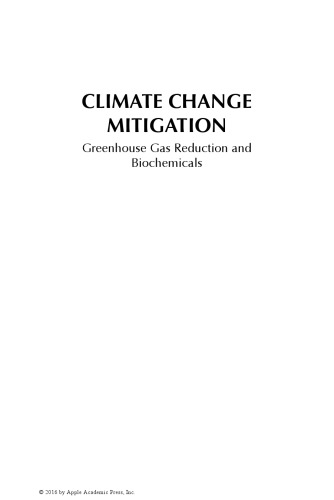 Climate Change Mitigation: Greenhouse Gas Reduction and Biochemicals