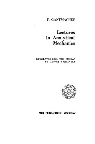 Lectures in analytical mechanics
