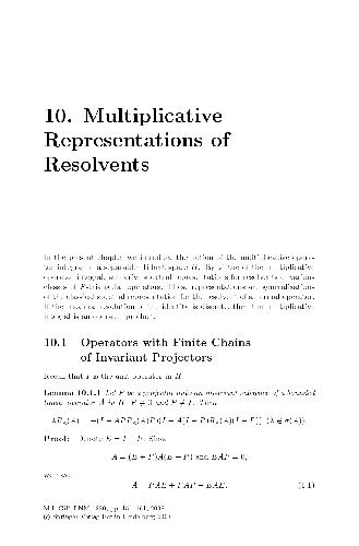 Multiplicative Representations of Resolvents