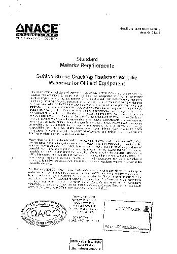 Sulfide Stress Cracking Resistant Metallic Materials for Oilfield Equipment 