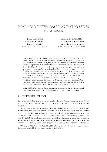 Nonlinear filters based on Taylor series expansions