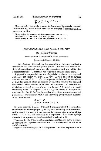 Non-Separable and Planar Graphs