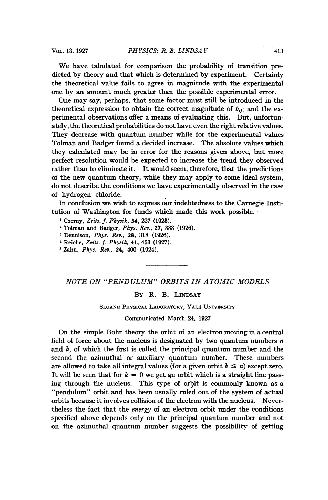 Note on Pendulum Orbits in Atomic Models