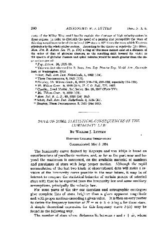 Note on Some Statistical Consequences of the Luminosity Law