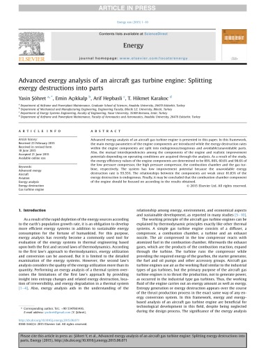 [Article] Advanced exergy analysis of an aircraft gas turbine engine:  Splitting exergy destruction into parts