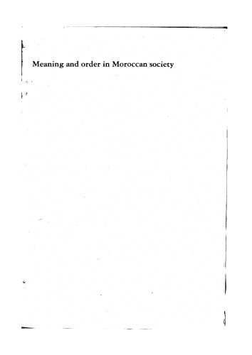 Meaning and Order in Moroccan Society (Sefrou)