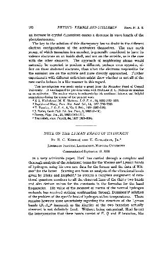 Note on the Lyman Bands of Hydrogen