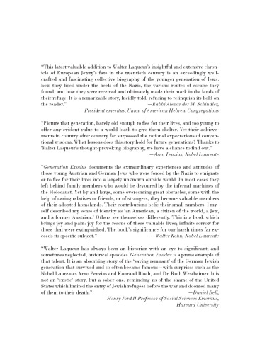 Generation Exodus : The Fate of Young Jewish Refugees from Nazi Germany