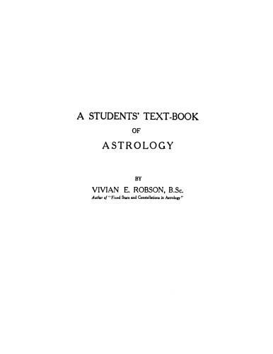A Student's Text-Book of Astrology