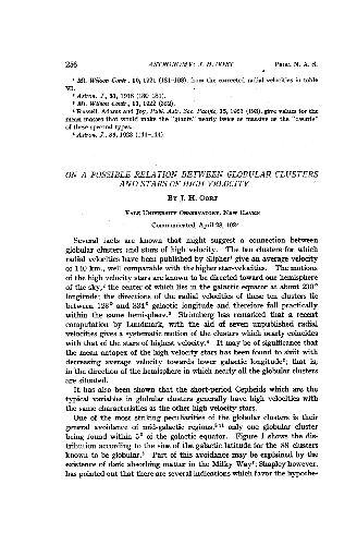 On a Possible Relation between Globular Clusters and Stars of High Velocity