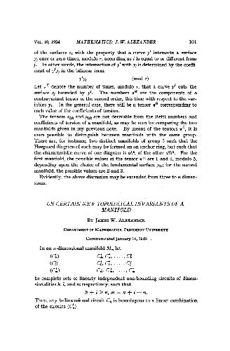 On Certain New Topological Invariants of a Manifold