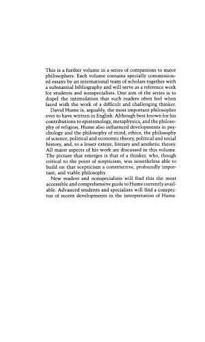 The Cambridge Companion to Hume