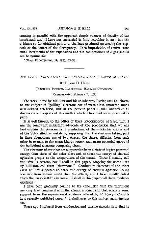 On Electrons that are ''Pulled Out'' from Metals