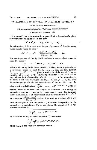 On elements of content in metrical geometry