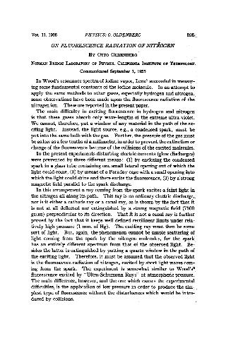 On Fluorescence Radiation of Nitrogen