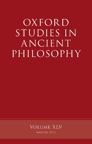 Oxford Studies in Ancient Philosophy: Volume XLV