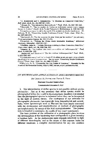 On Methods and Applications in Spectrophotometry