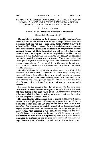 On Some Statistical Properties of Double Stars in Space I. A Formula for the Estimation of the Period in a Relatively Fixed System