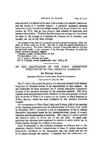 On the Calculation of the X-Ray Absorption Frequencies of the Chemical Elements