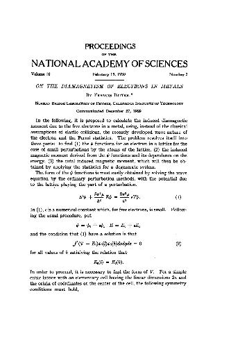 On the Diamagnetism of Electrons in Metals