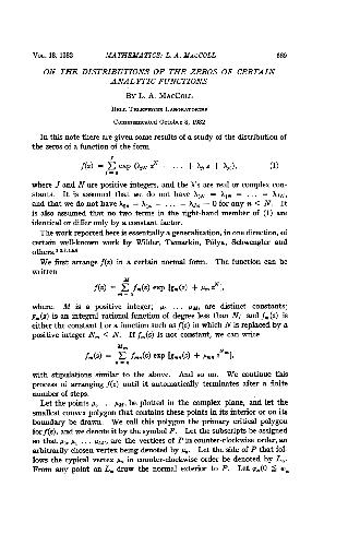 On The Distributions Of The Zeros Of Certain Analytic Functions