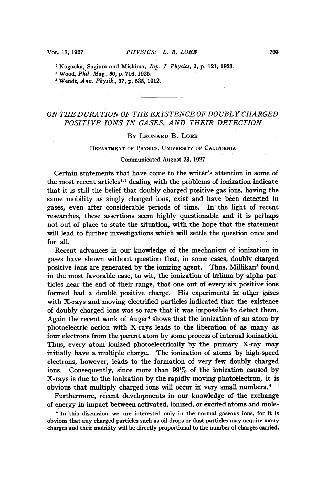 On the Duration of the Existence of Doubly Charged Positive Ions in Gases, and Their Detection