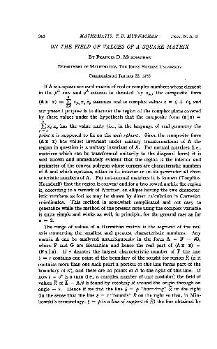 On The Field Of Values Of A Square Matrix