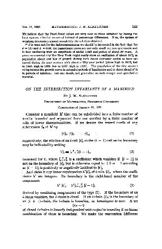 On the Intersection Invariants of a Manifold