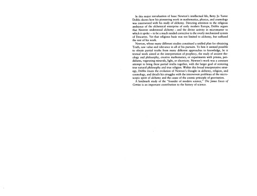 The Janus faces of genius: the role of alchemy in Newton’s thought