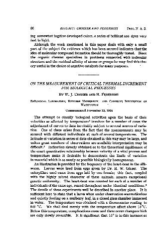 On the Measurement of Critical Thermal Increment for Biological Processes