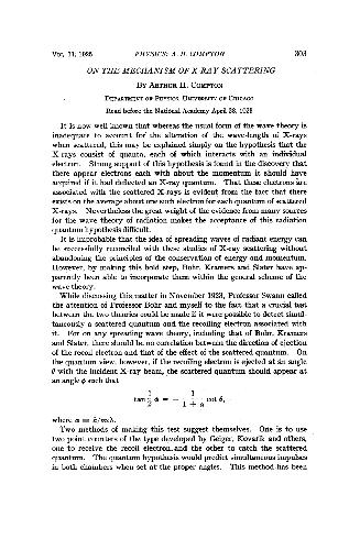 On the Mechanism of X-Ray Scattering
