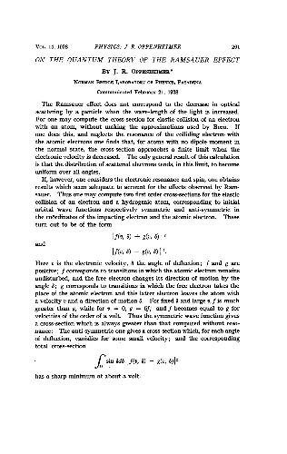 On the Quantum Theory of the Ramsauer Effec