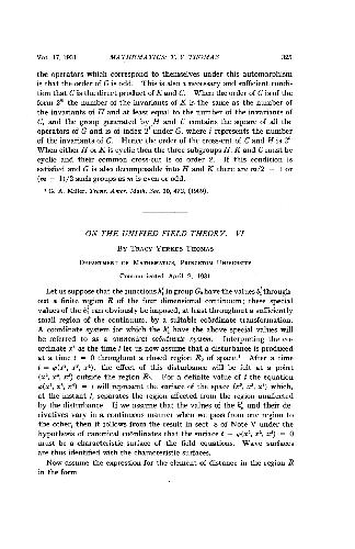 On the Unified Field Theory VI