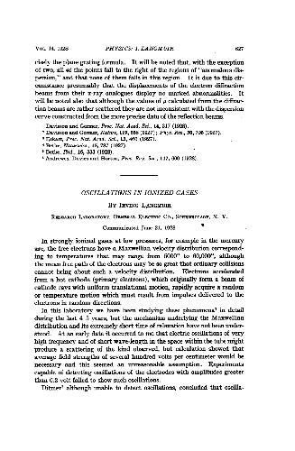 Oscillations in Ionized Gases