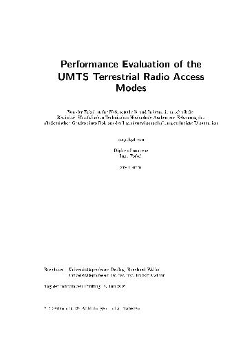 Performance Evaluation of the UMTS Terrestrial Radio Access Modes