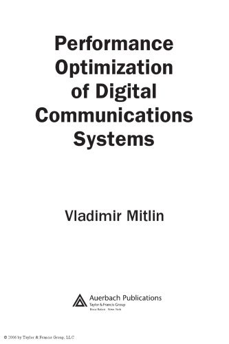 Performance Optimization of Digital Communications Systems