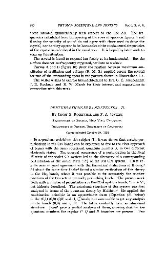 Perturbations in Band Spectra. II