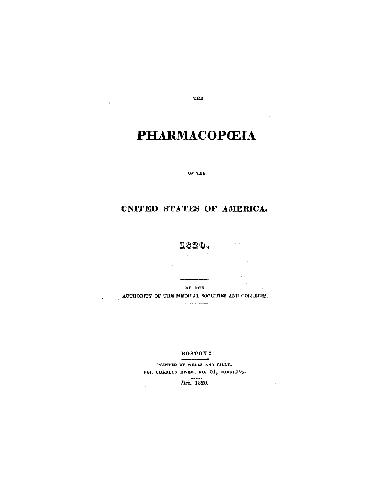 Pharmacopoeia of the United States of America