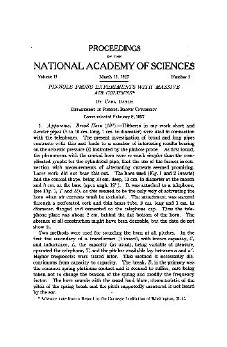 Pinhole Probe Experiments with Massive Air Columns