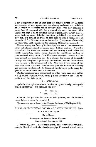 Plane Reflection of Sound, as Exhibited by the Pinhole Resonator