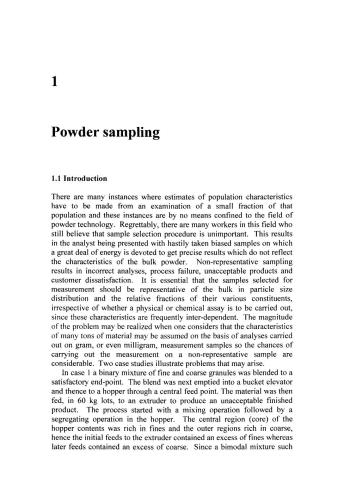 Powder Sampling And Particle Size Determination